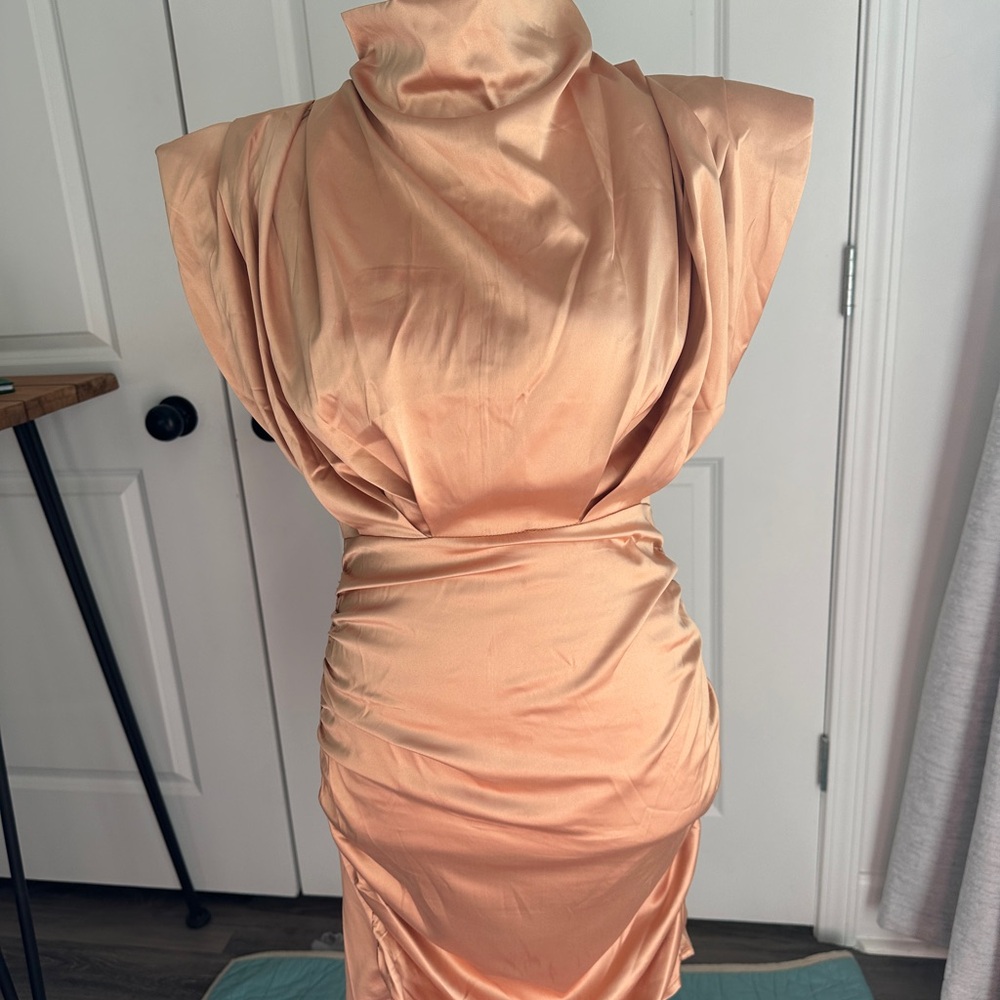 Elegant Gold Draped Dress